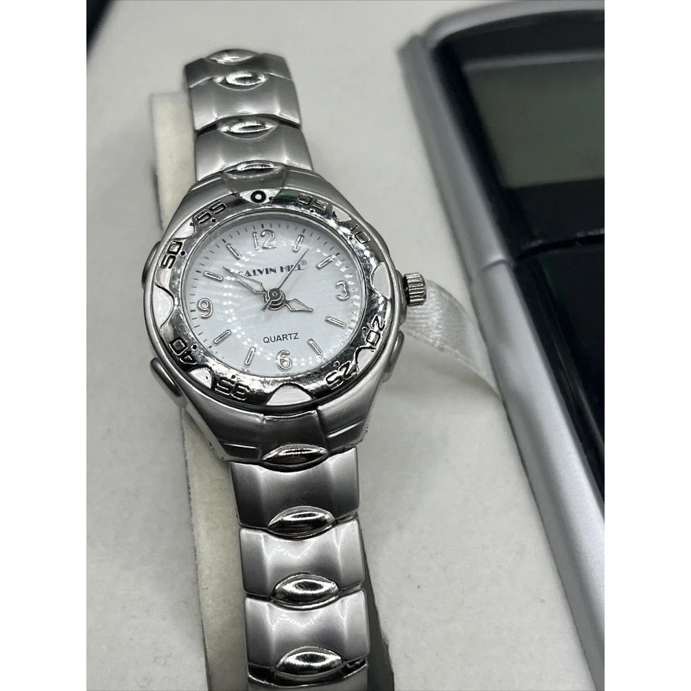 Calvin‎ Hill Christmas Gift Set- Women's Silver Quartz Watch & Calculator